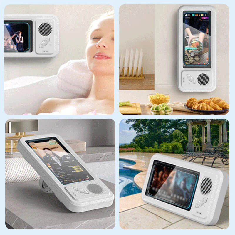 AquaSound™ – Support de Téléphone Étanche avec Haut-Parleur Bluetooth