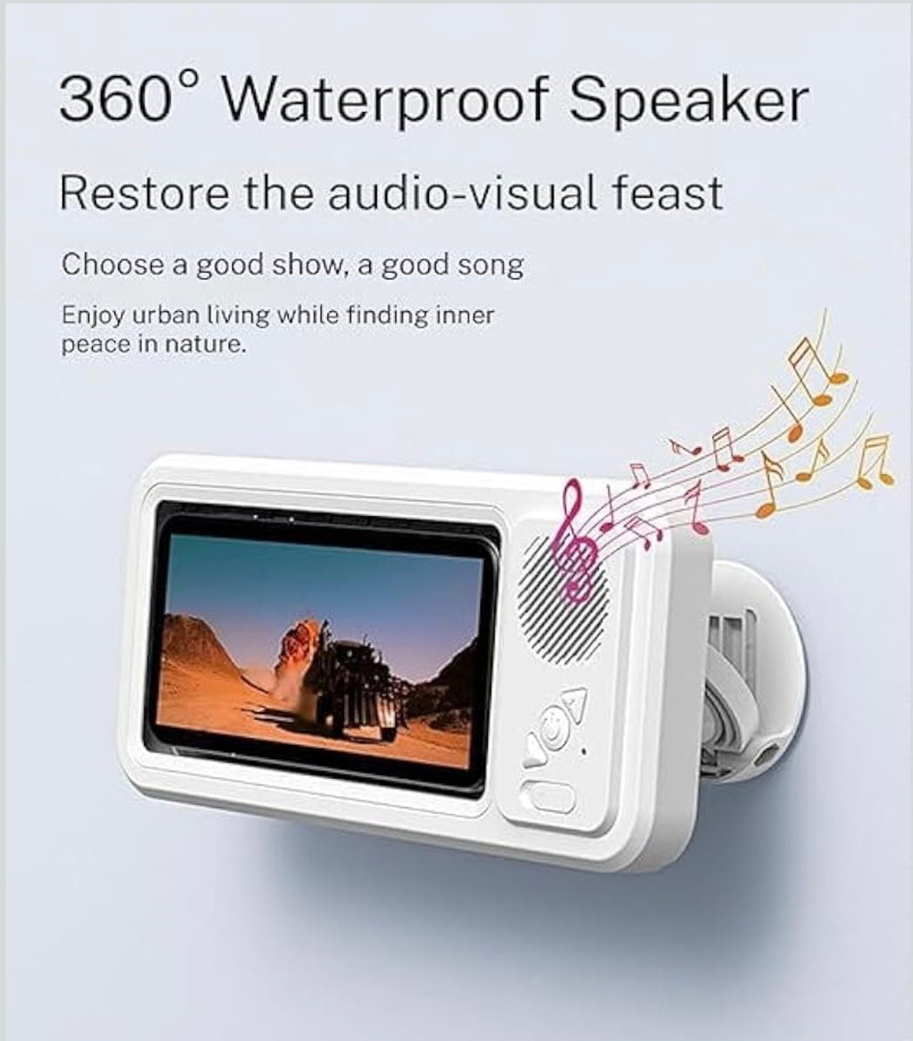 AquaSound™ – Support de Téléphone Étanche avec Haut-Parleur Bluetooth
